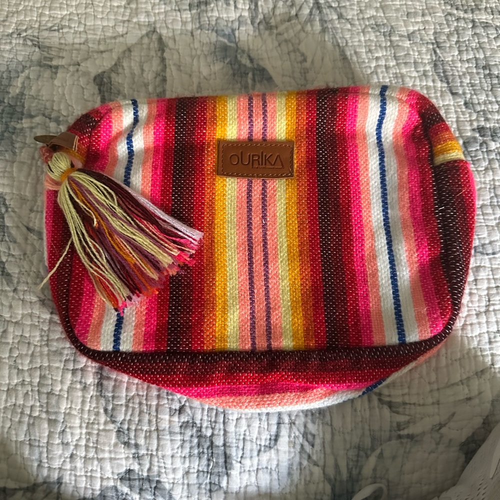 Ourika Pink Multicolor Striped Bag